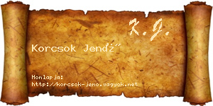 Korcsok Jenő névjegykártya