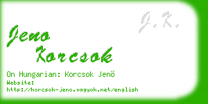 jeno korcsok business card