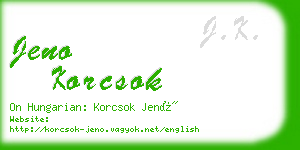 jeno korcsok business card